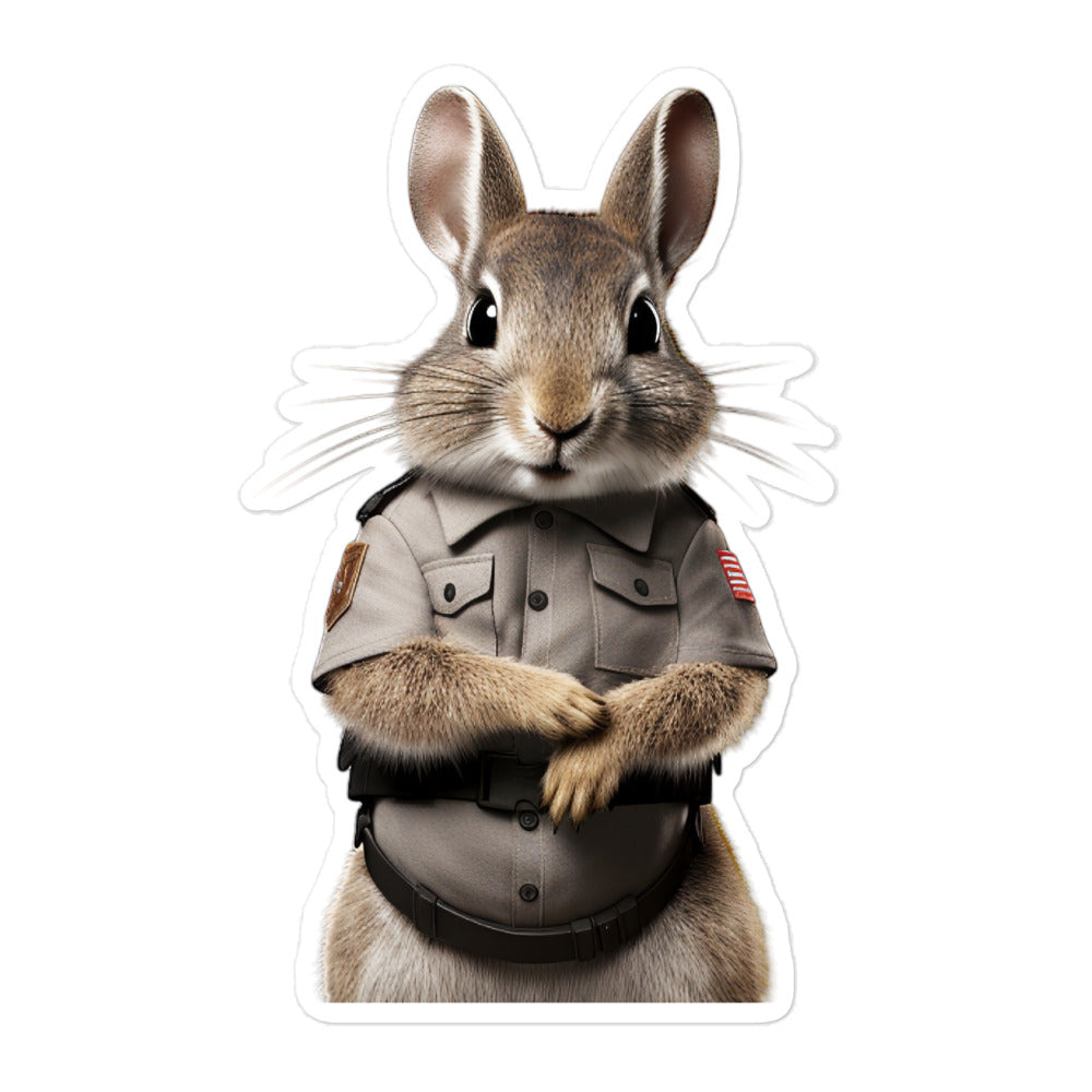 Silver Marten Security Officer Bunny Sticker - Stickerfy.ai