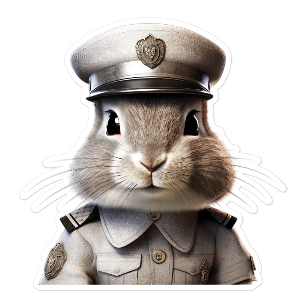 Silver Marten Security Officer Bunny Sticker - Stickerfy.ai