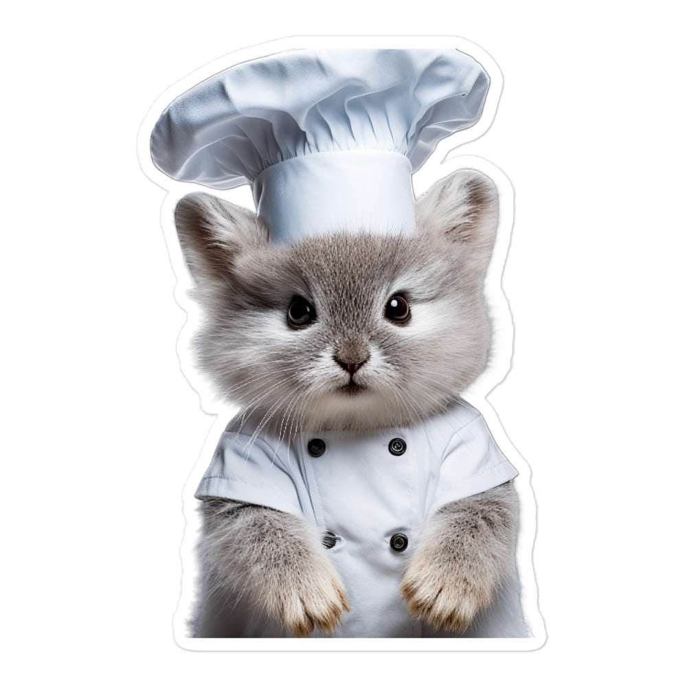 Silver Marten Chef Bunny Sticker - Stickerfy.ai