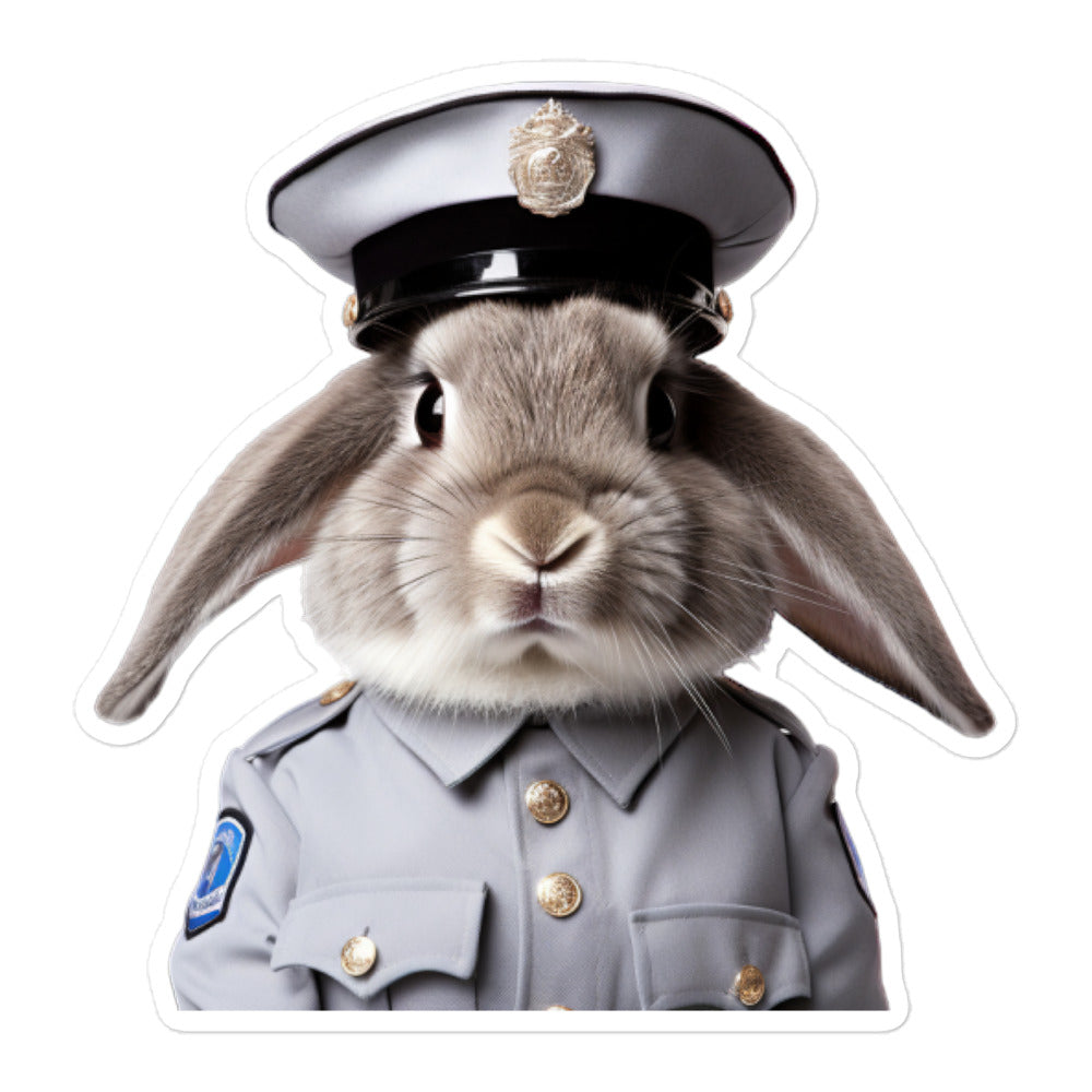 Polish Security Officer Bunny Sticker - Stickerfy.ai