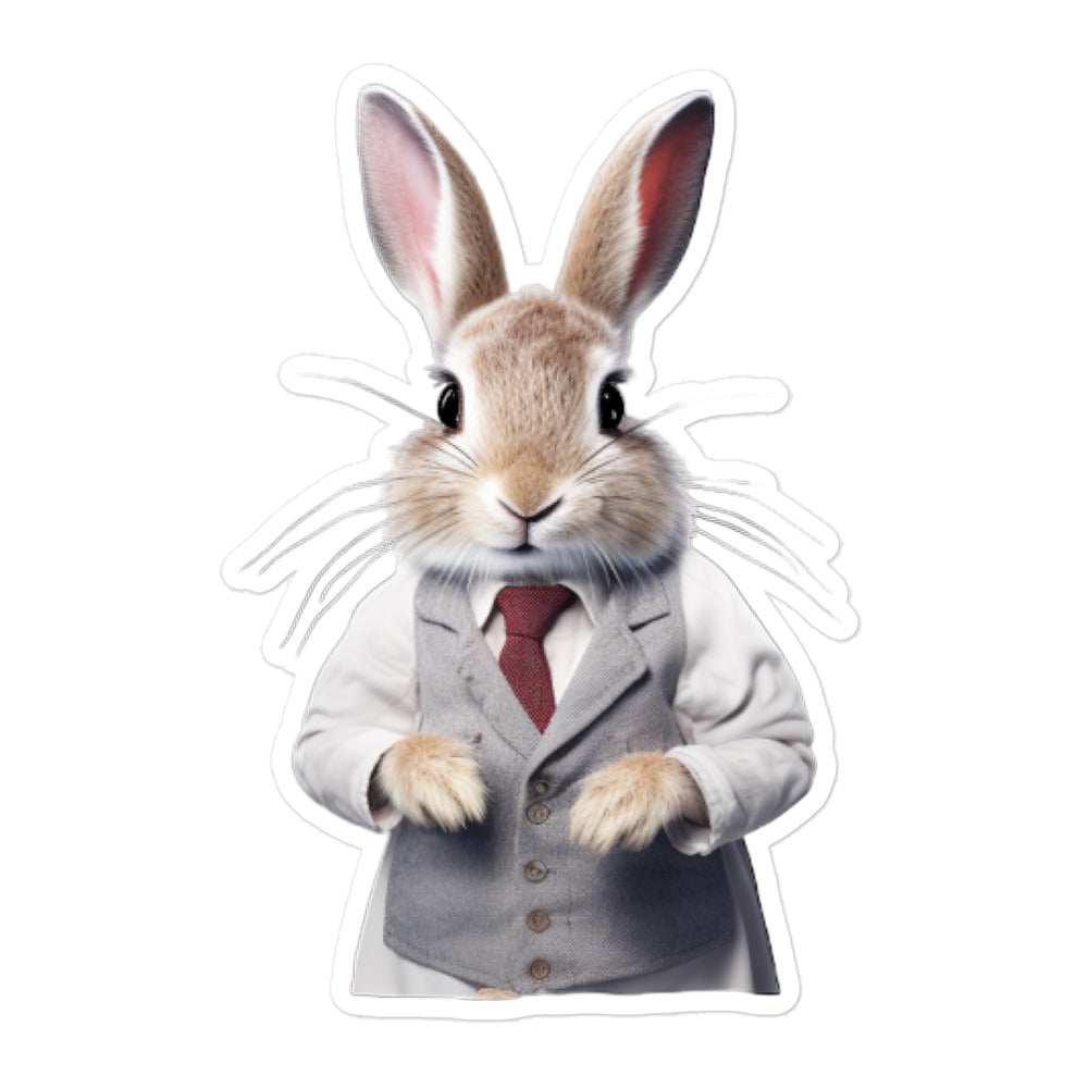 Polish Knowledgeable Pharmacist Bunny Sticker - Stickerfy.ai