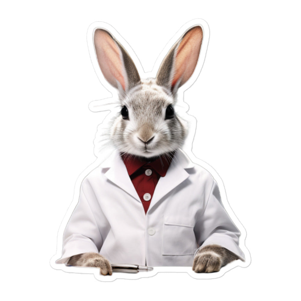 Polish Knowledgeable Pharmacist Bunny Sticker - Stickerfy.ai