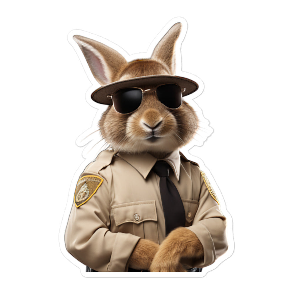 Tan Security Officer Bunny Sticker - Stickerfy.ai