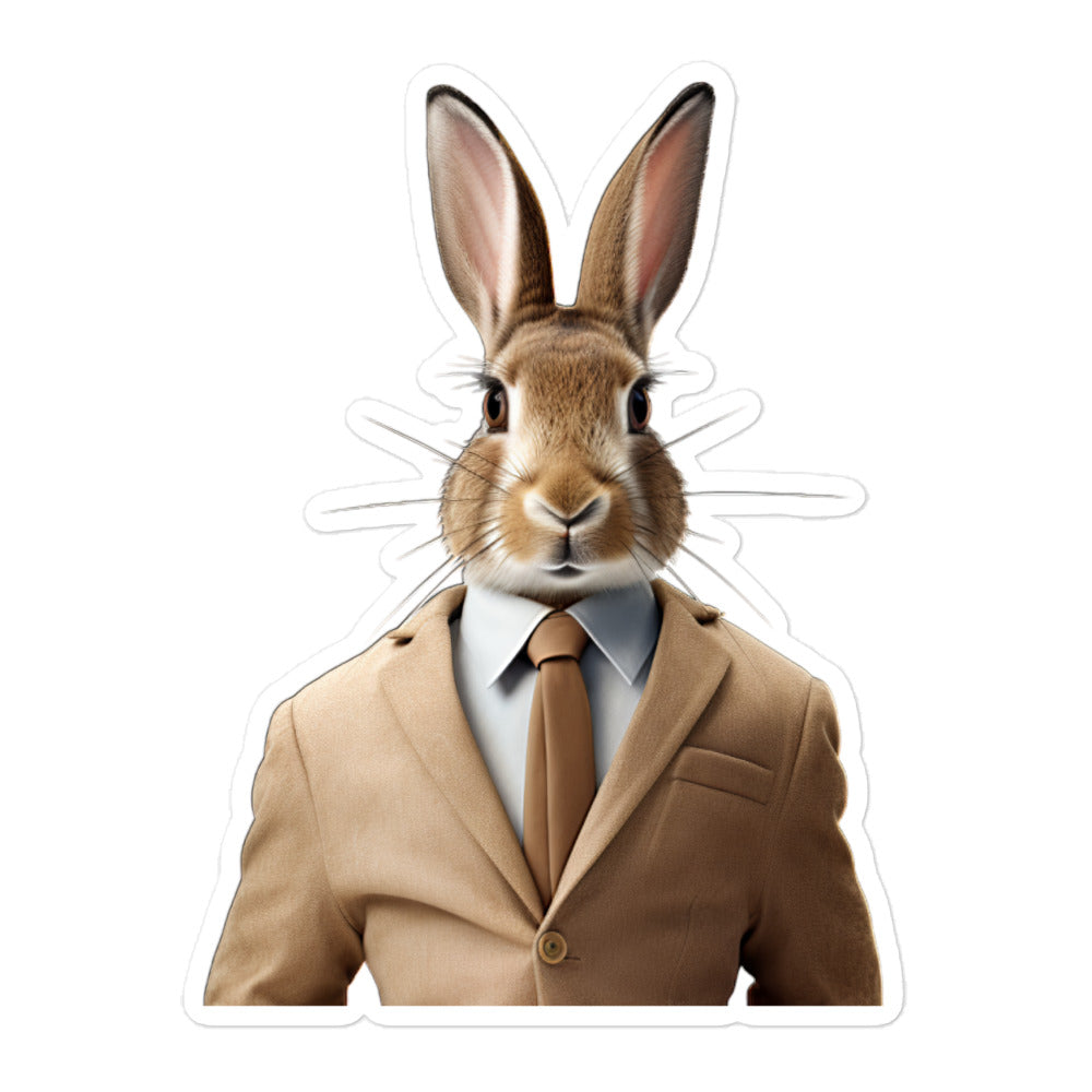 Tan Persuasive Sales Bunny Sticker - Stickerfy.ai