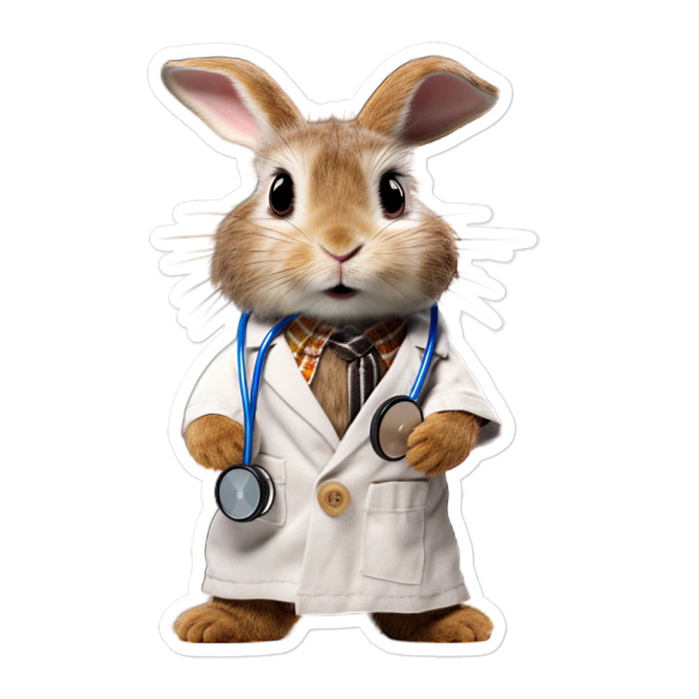 Tan Compassionate Doctor Bunny Sticker - Stickerfy.ai