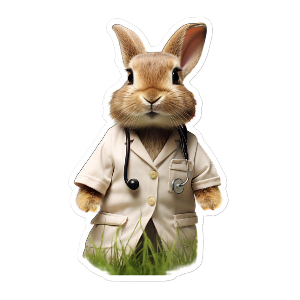 Tan Compassionate Doctor Bunny Sticker - Stickerfy.ai