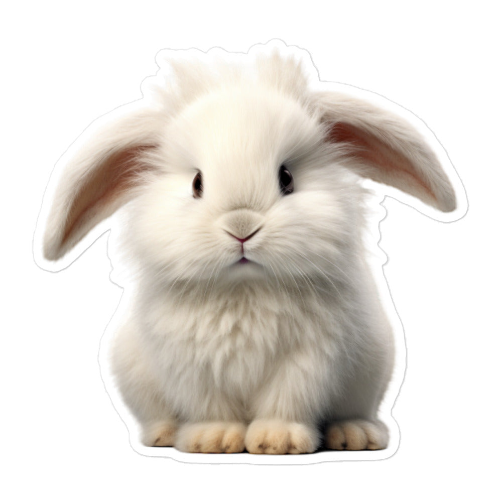 Satin Angora Bunny Sticker - Stickerfy.ai