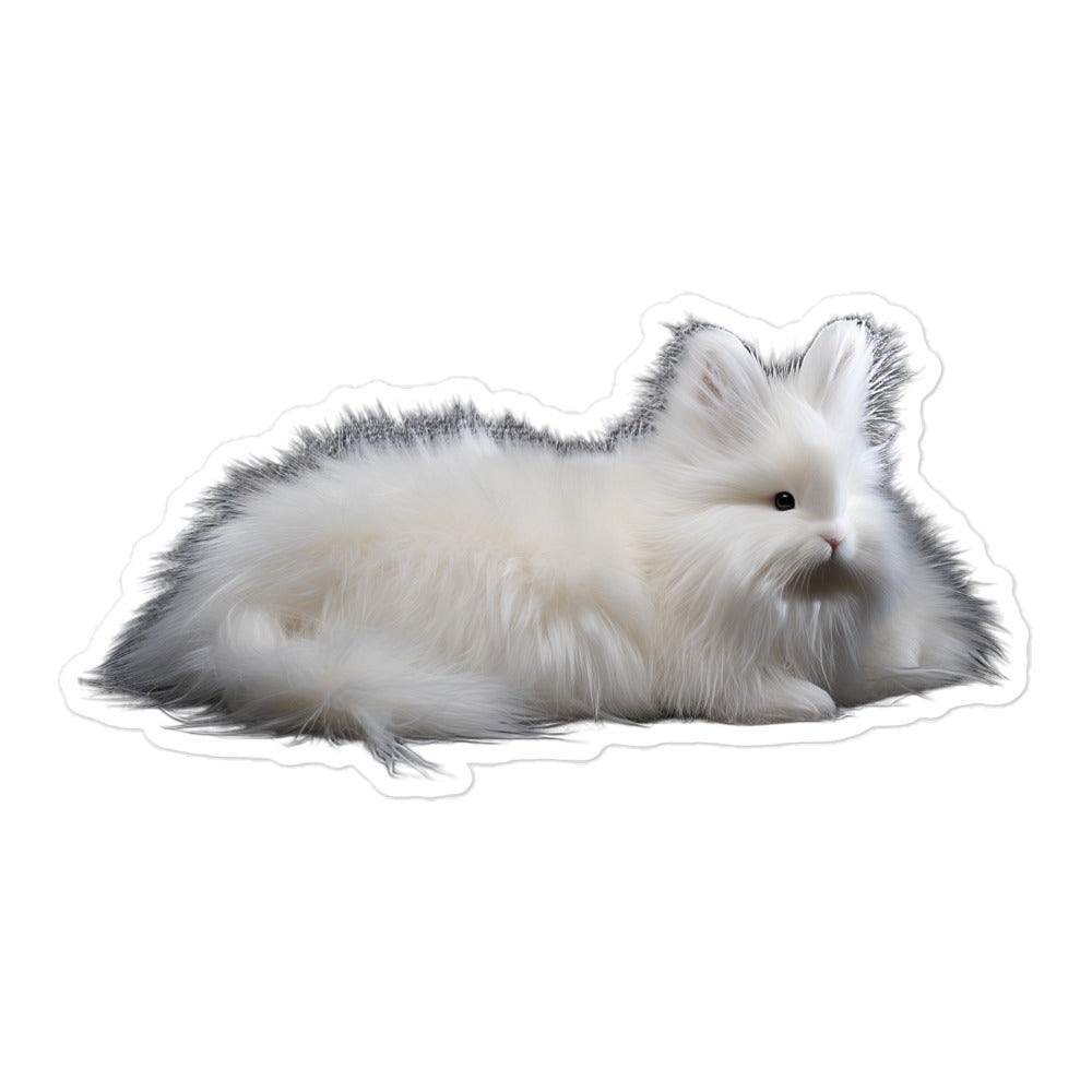 Satin Angora Bunny Sticker - Stickerfy.ai