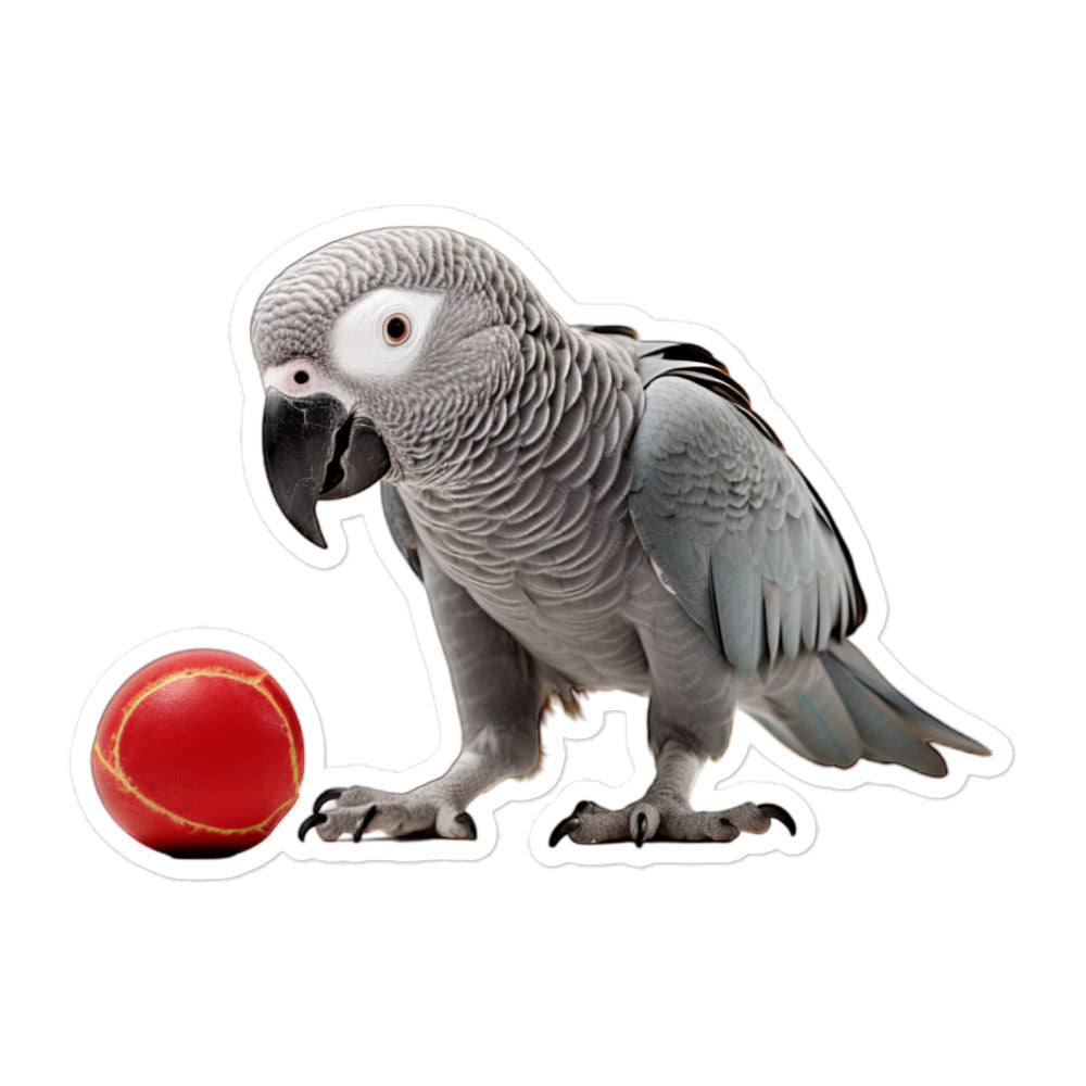 African Grey Parrot Sticker - Stickerfy.ai