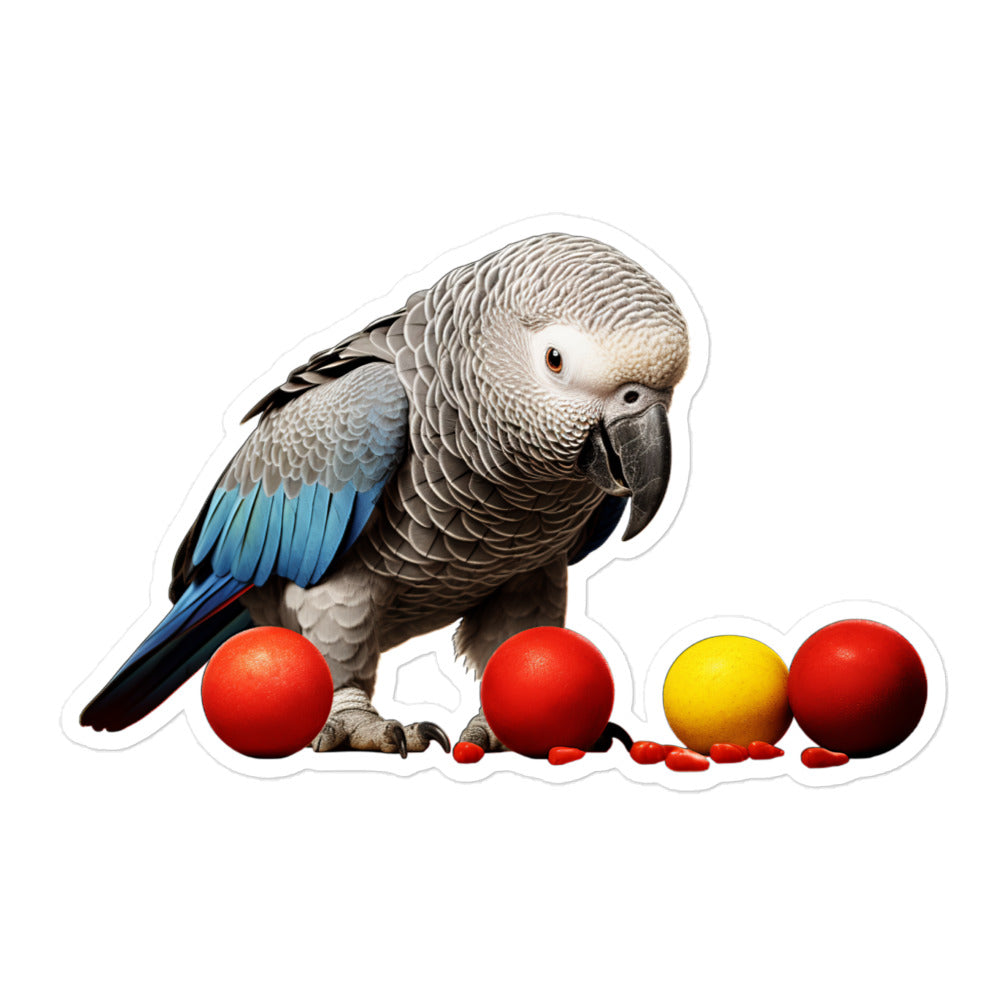 African Grey Parrot Sticker - Stickerfy.ai