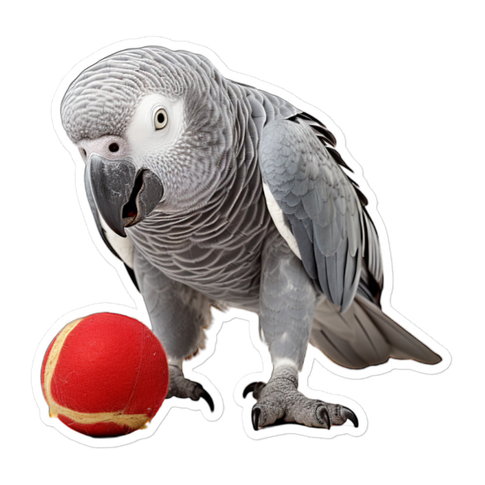 African Grey Parrot Sticker - Stickerfy.ai