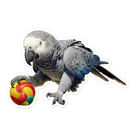 African Grey Parrot Sticker - Stickerfy.ai
