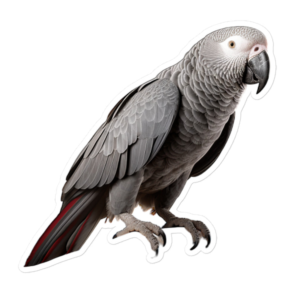 African Grey Parrot Sticker - Stickerfy.ai