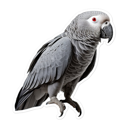 African Grey Parrot Sticker - Stickerfy.ai