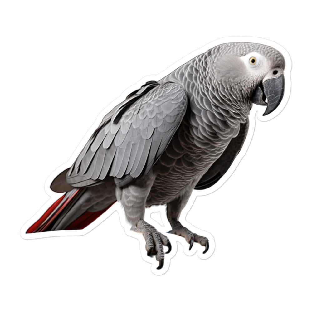 African Grey Parrot Sticker - Stickerfy.ai