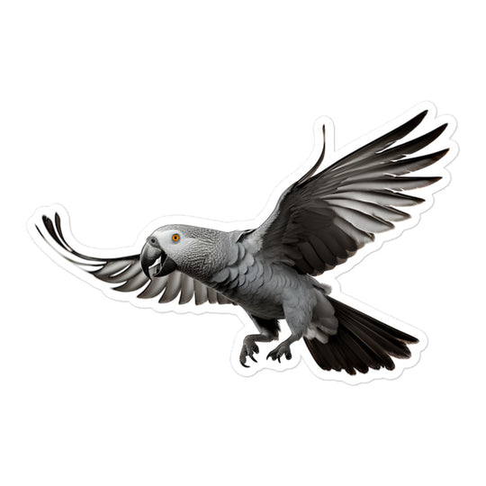 African Grey Parrot Sticker - Stickerfy.ai