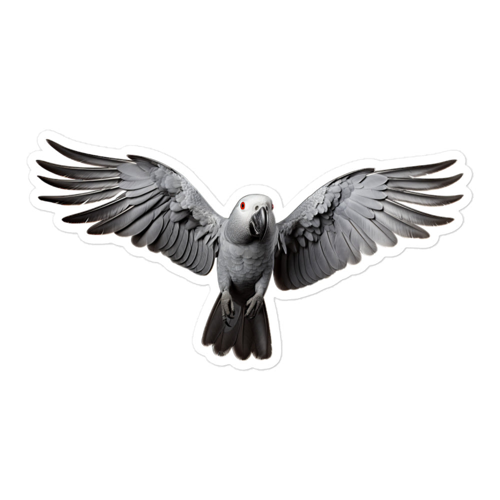 African Grey Parrot Sticker - Stickerfy.ai