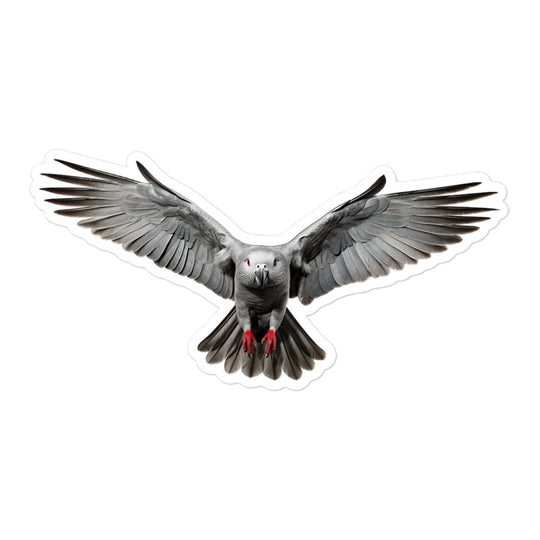 African Grey Parrot Sticker - Stickerfy.ai