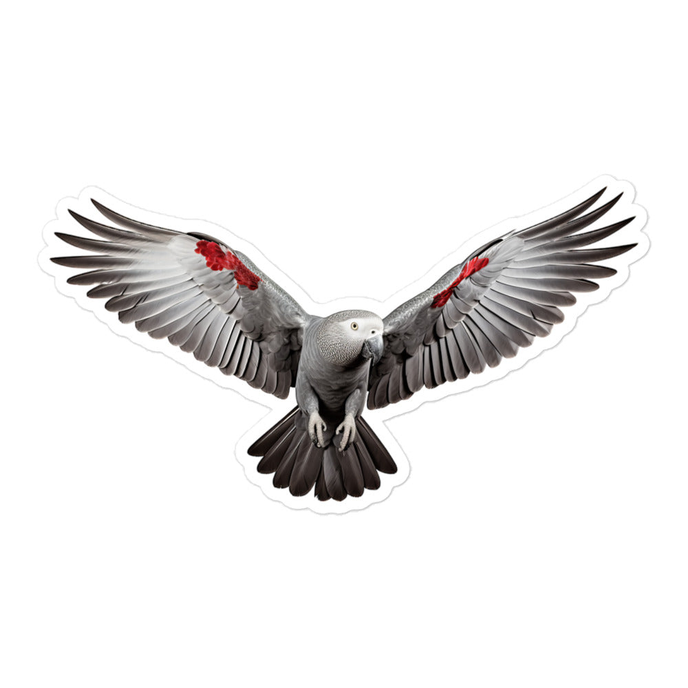 African Grey Parrot Sticker - Stickerfy.ai