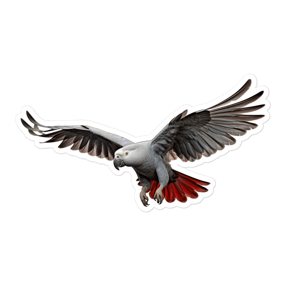 African Grey Parrot Sticker - Stickerfy.ai