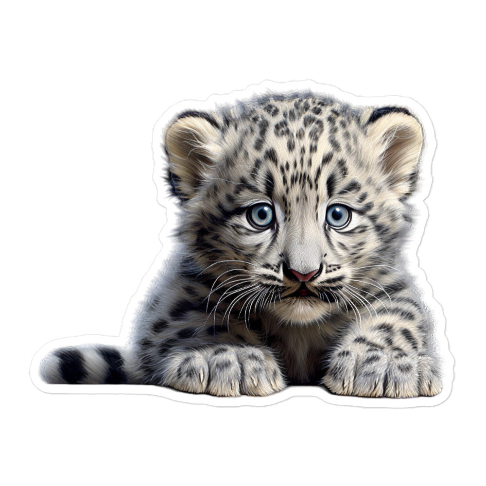 Snow Leopard Sticker - Stickerfy.ai