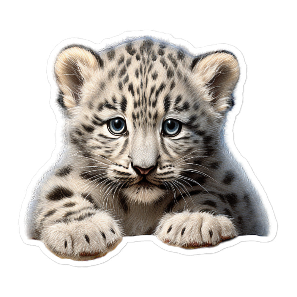 Snow Leopard Sticker - Stickerfy.ai